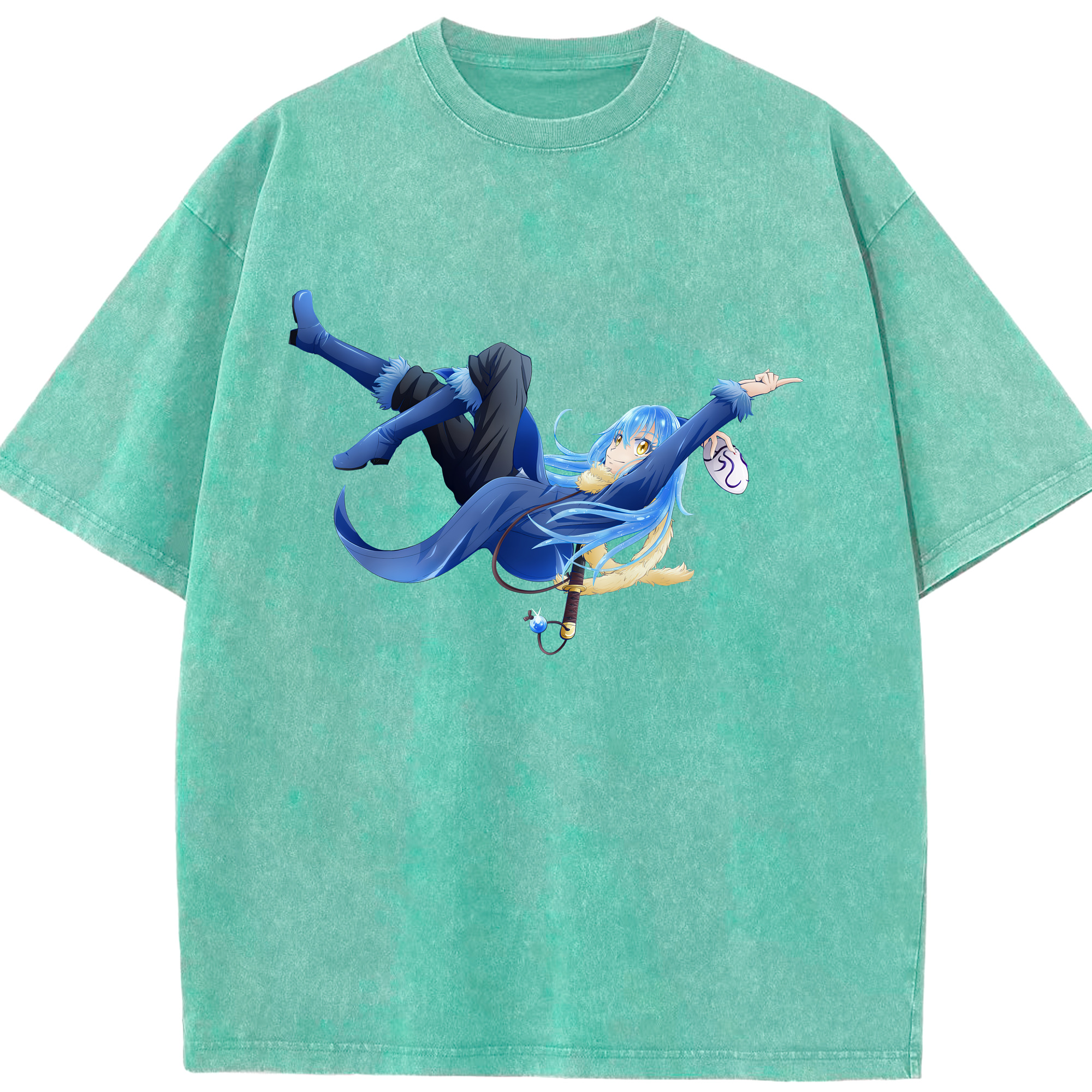 （画像用） 転スラ Regarding Reincarnated to Slime 綿100% ヴィンテージ風 半袖Tシャツ（フロントプリント）